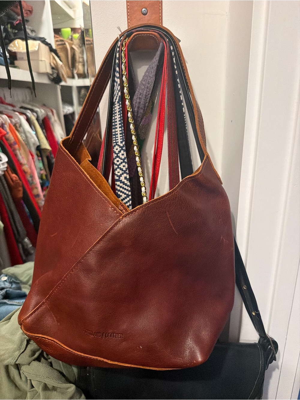 Portland Leather Large Naomi Nutmeg Shoulder Bag